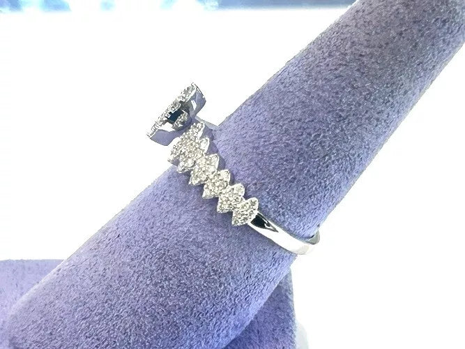 18K White Gold Open Wrap Diamond Pave Fashion Ring 0.42 Carats