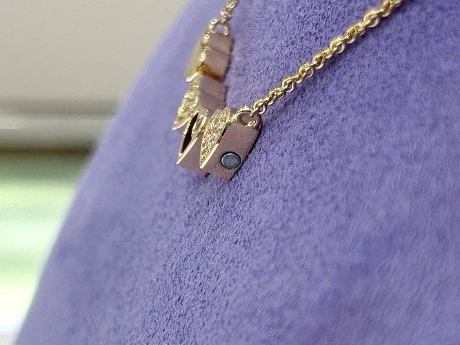 14KYG Four Leaf Clover Diamond Pendant Necklace 0.23CTS