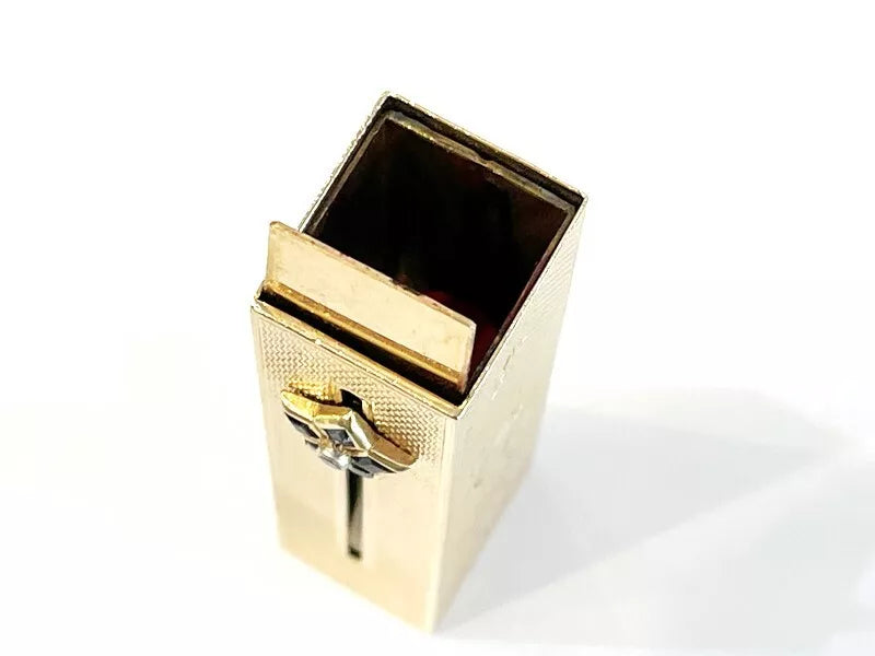 Van Cleef & Arpels 14K Yellow Gold Diamond & Sapphire Original Lipstick Case