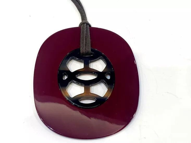 Hermes' Lift Buffalo Horn & Lacquered Wood Pendant