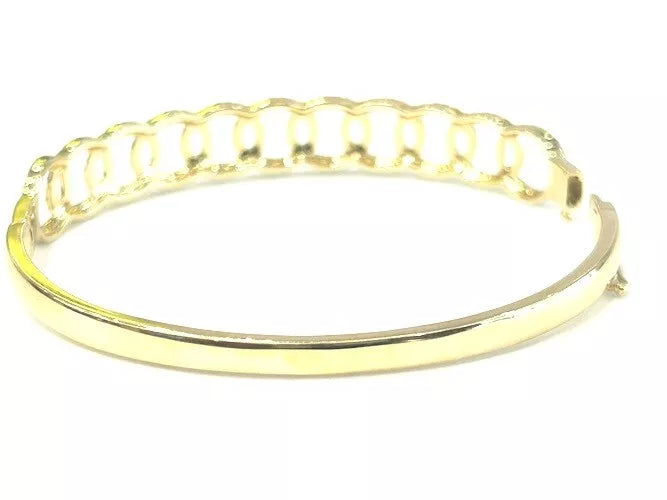 14K Yellow Gold Interlocking Circle Diamond Bangle Bracelet 1.06 Carats