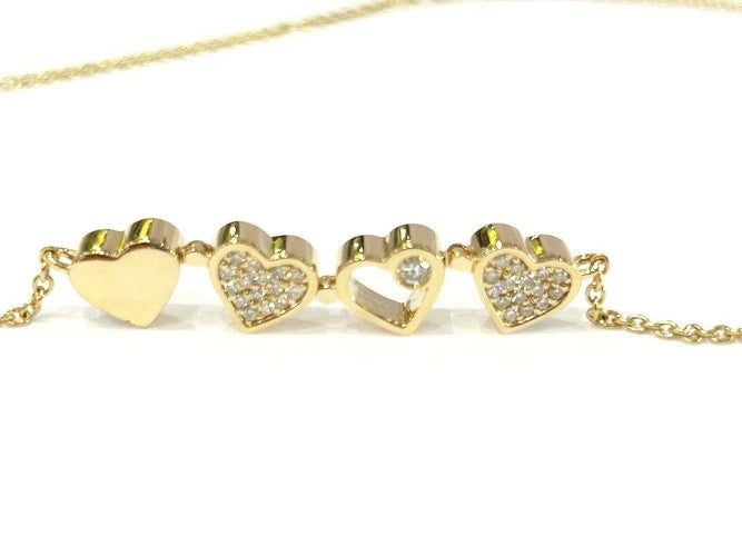 14KYG Four Leaf Clover Diamond Pendant Necklace 0.23CTS