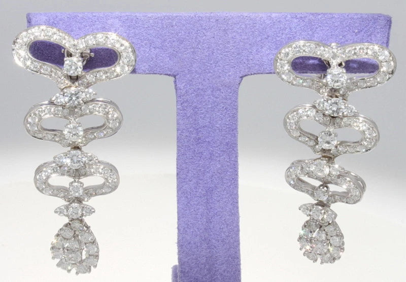 ESTATE 18K WHITE GOLD & DIAMOND NECKLACE, BRACELET & EARRINGS 55.00 TCW
