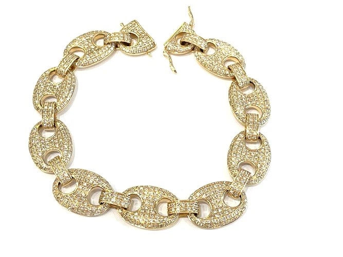 14K Rose Gold Diamond Link Bracelet 6.37 Carat Total Weight