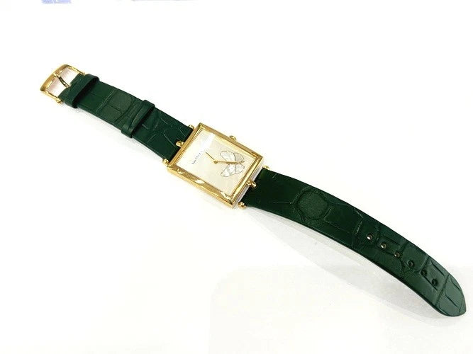 18K Yellow Gold Van Cleef & Arpels Lady Arpel Papillion Rectangular Watch HH3777