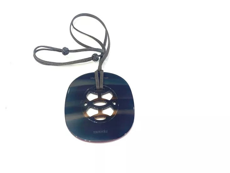 Hermes' Lift Buffalo Horn & Lacquered Wood Pendant