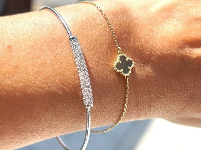 18KWG Pave' Diamond Flexible Bracelet 0.57Cts