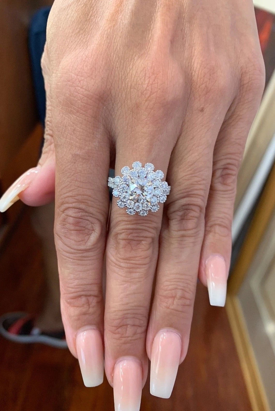 18K White Gold & Round Brilliant Cut Diamond Ring GIA 2.32 Tcw.