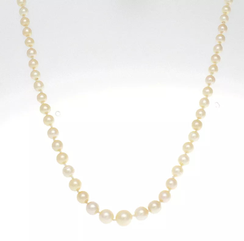 GIA Saltwater Pearls 0.25 ctw Diamonds 18k White Gold Clasp Necklace 10.5 g 18'