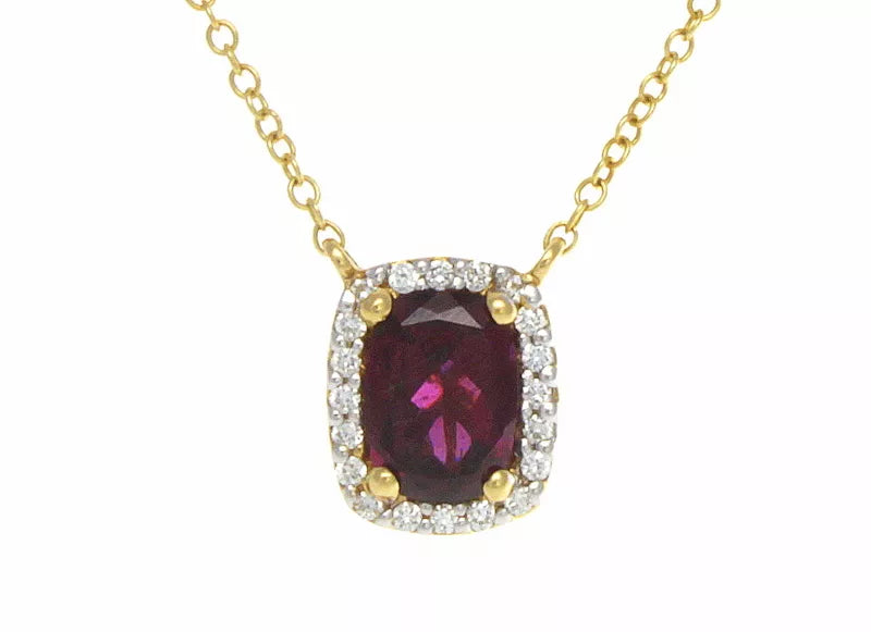 Well Made 2.15 ctw. Natural Ruby Diamond 14K Gold Pendant 16' inch Necklace 2.8g