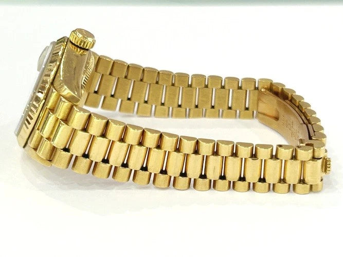 18K Yellow Gold Rolex Ladies Presidential DateJust 26MM Diamond Dial 61978