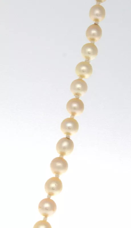 GIA Saltwater Pearls 0.25 ctw Diamonds 18k White Gold Clasp Necklace 10.5 g 18'