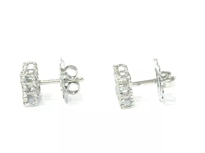 Roberto Coin 18K White Gold Princess Flower Diamond Earrings 0.32 Carat TW