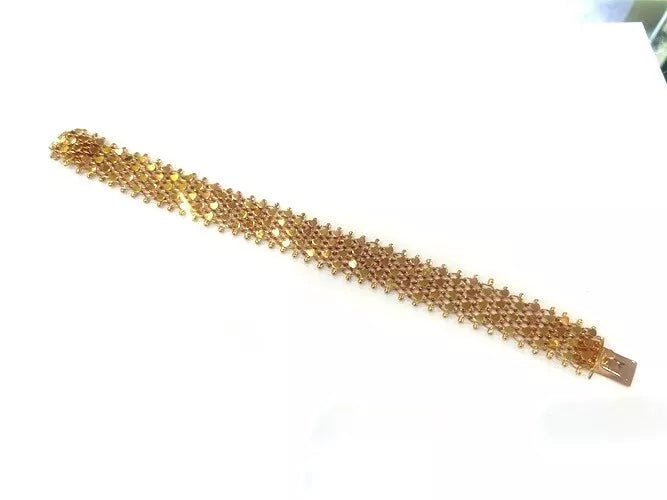 14K Rose / Yellow Gold Multi-Strand Heart Mesh Bracelet 23.39 Grams