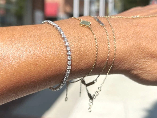14K White Gold Round Diamond Tennis Bracelet 1.00-1.25 Carats