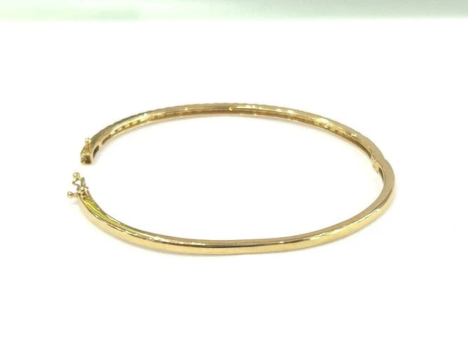 14K Yellow Gold Diamond Bangle Bracelet 1.25 Carats