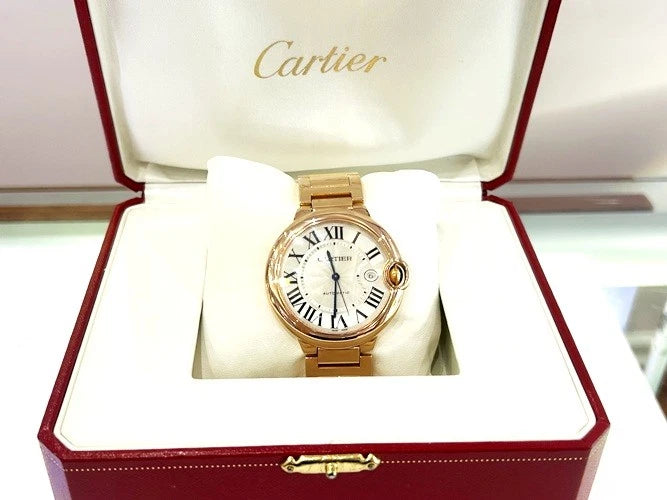 Cartier 18K Rose Gold Ballon Bleu 42MM Watch W/ Box W69006Z2