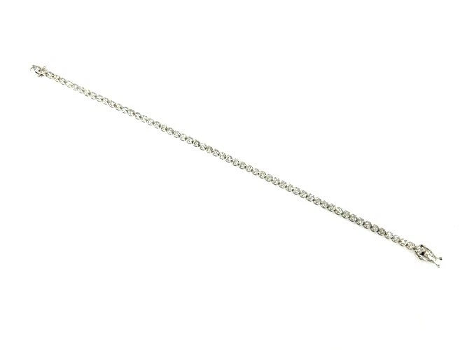 14K White Gold Round Diamond Tennis Bracelet 1.00-1.25 Carats
