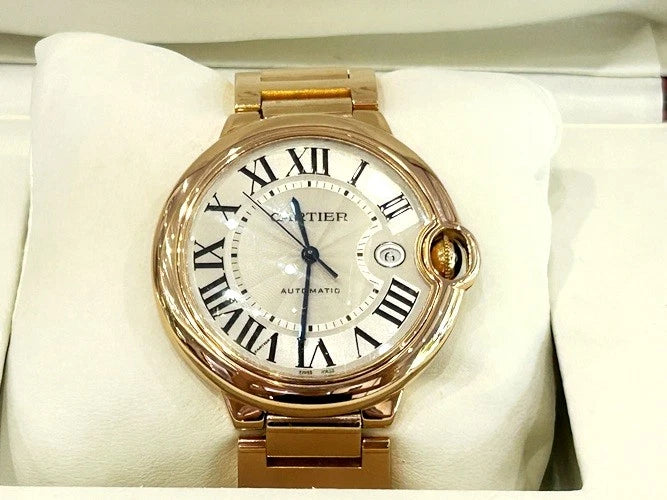 Cartier 18K Rose Gold Ballon Bleu 42MM Watch W/ Box W69006Z2