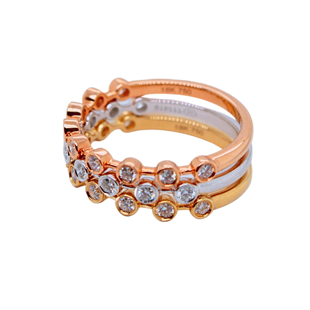 18K Rose Gold Round Diamond Ring