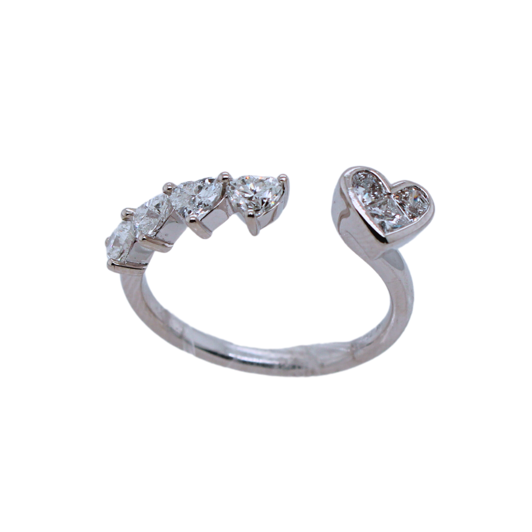 18K White Gold Heart Ring