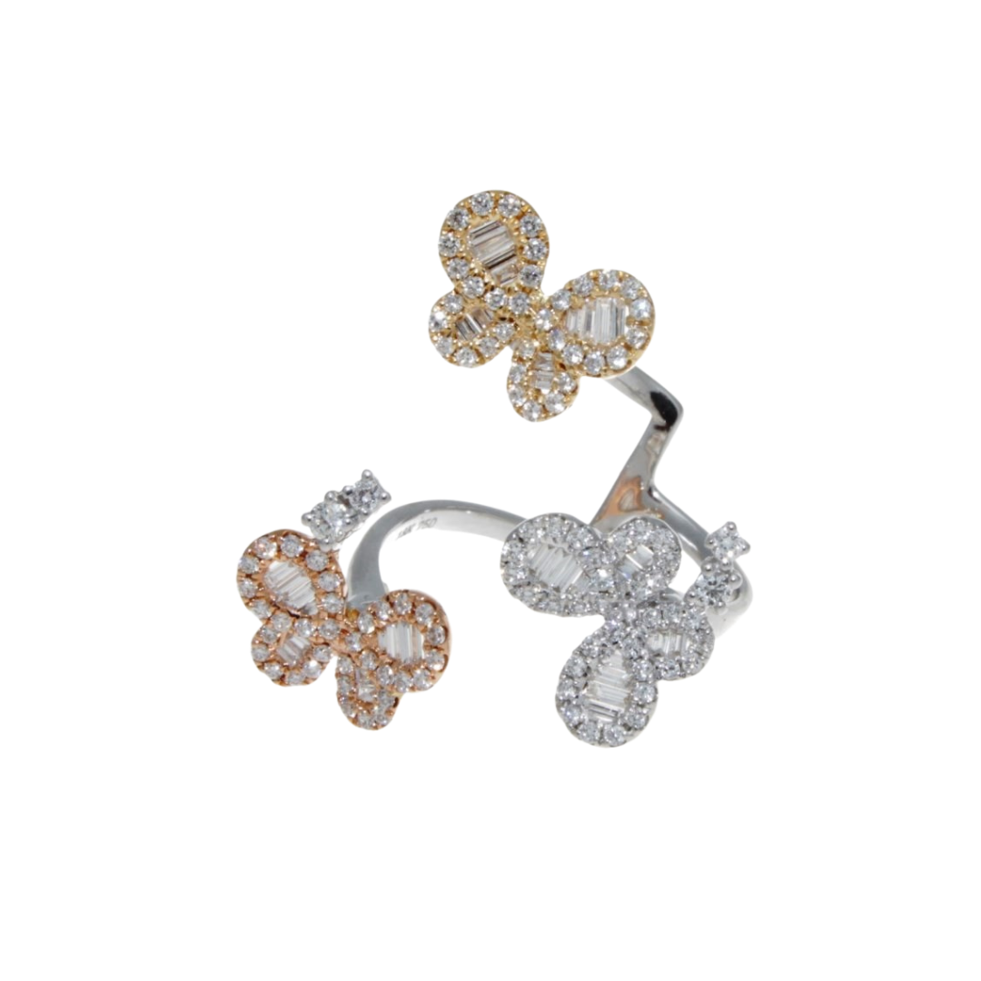 Tri Butterfly Ring