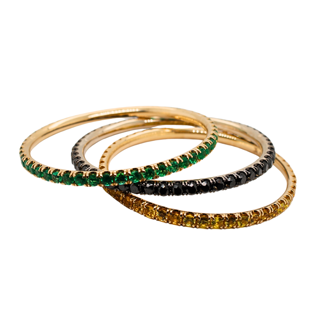 14K Yellow Gold Yellow Sapphire Bangle