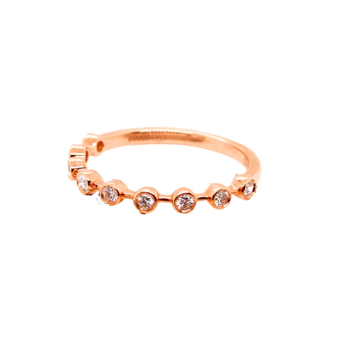 18K Rose Gold Round Diamond Ring