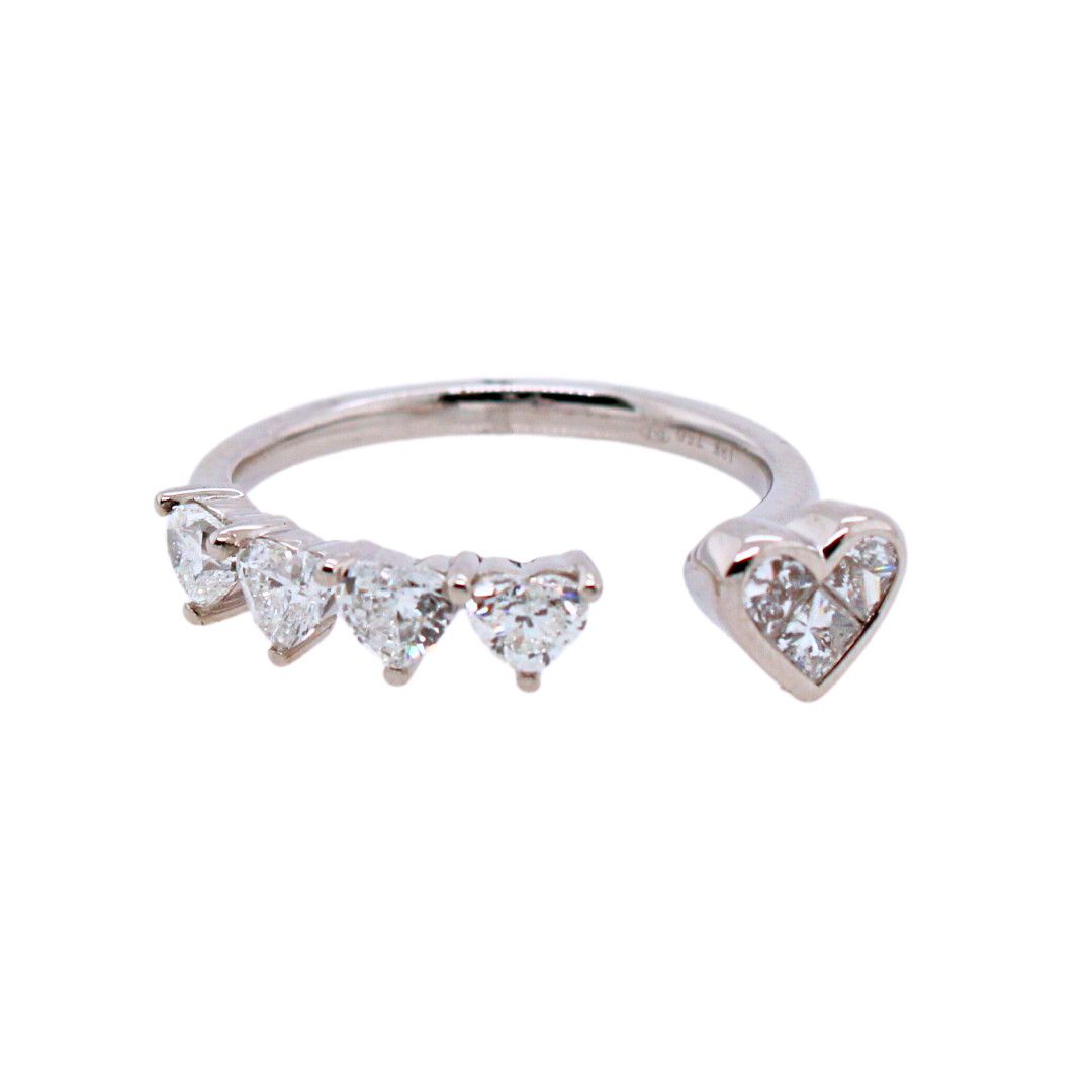 18K White Gold Heart Ring