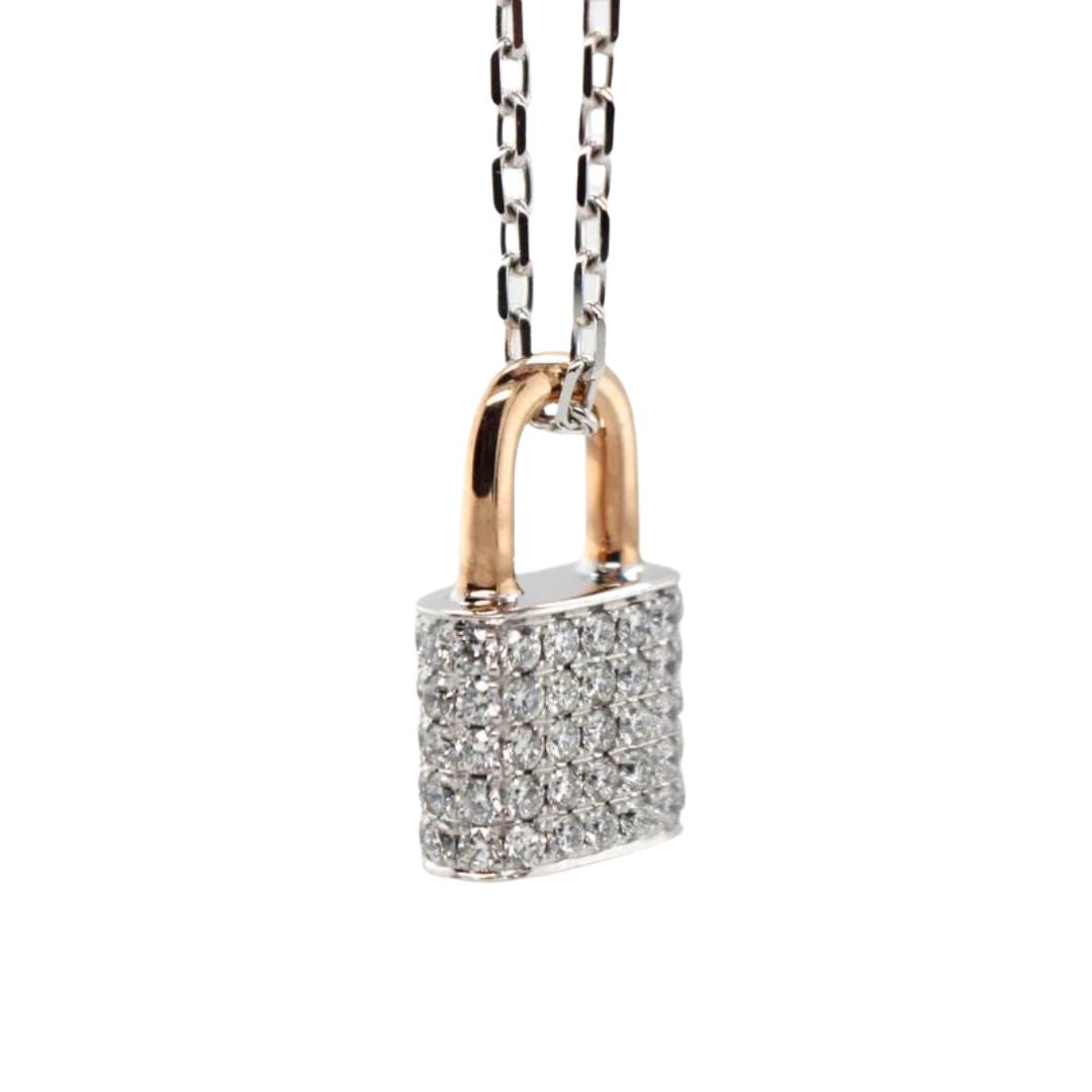 Lock Diamond Pendant Necklace