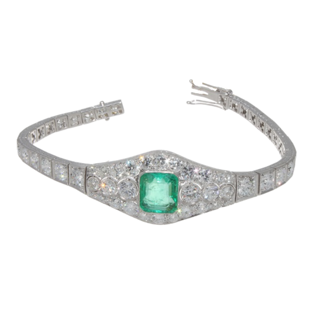 18KWG EMERALD BRACELET