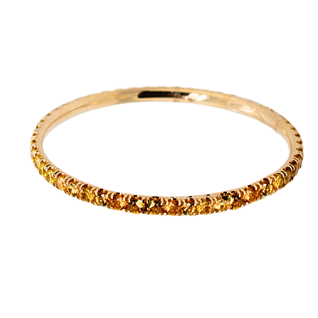 14K Yellow Gold Yellow Sapphire Bangle