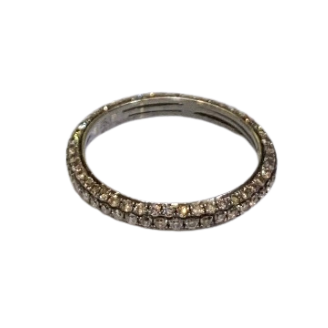 18K WHITE GOLD, CHAMPAGNE DIAMONDS, MICRO PAVE ETERNITY BAND