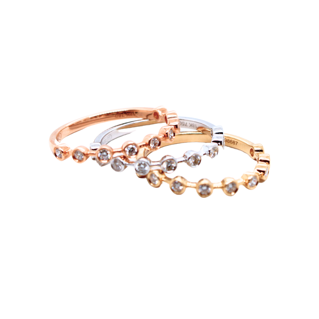 18K Rose Gold Round Diamond Ring