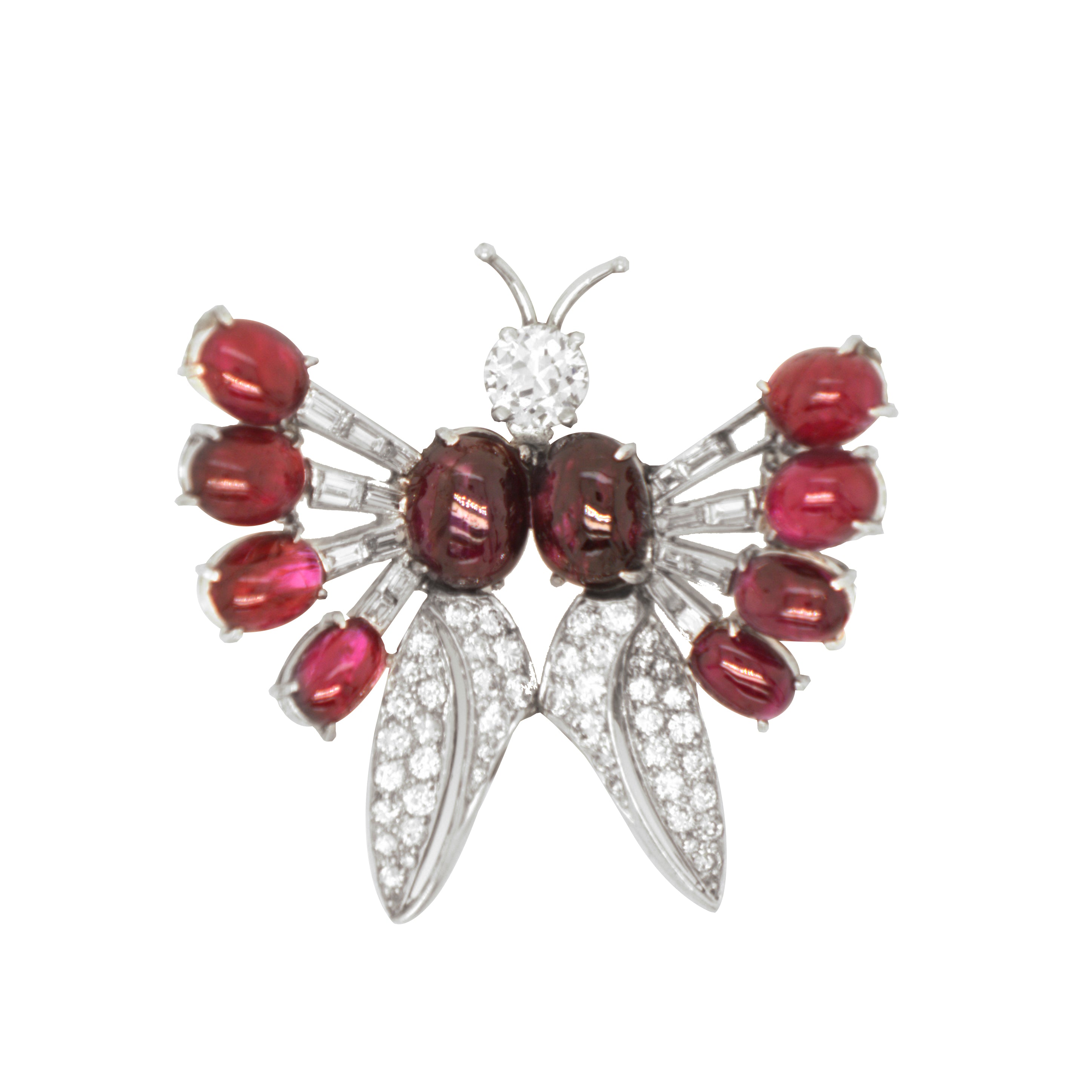 Butterfly Diamond And Pink Sapphire Brooch