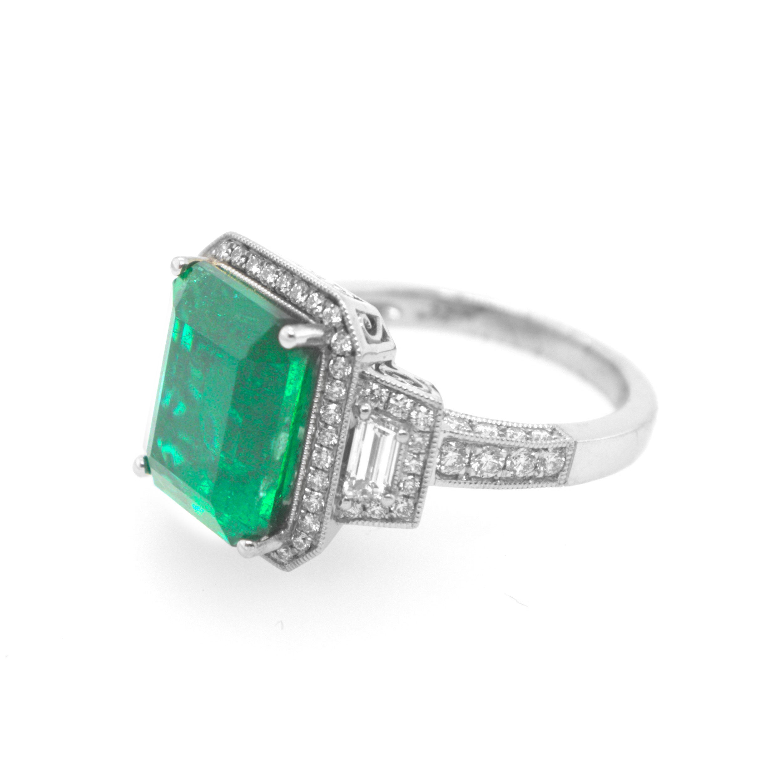 6.63CTW Emerald Diamond Ring, GIA Certified