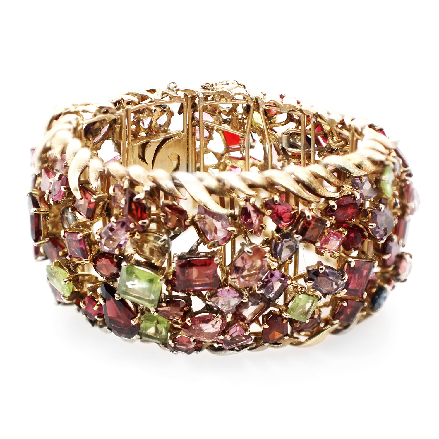 Multi-Cut Colored Gems Bangle