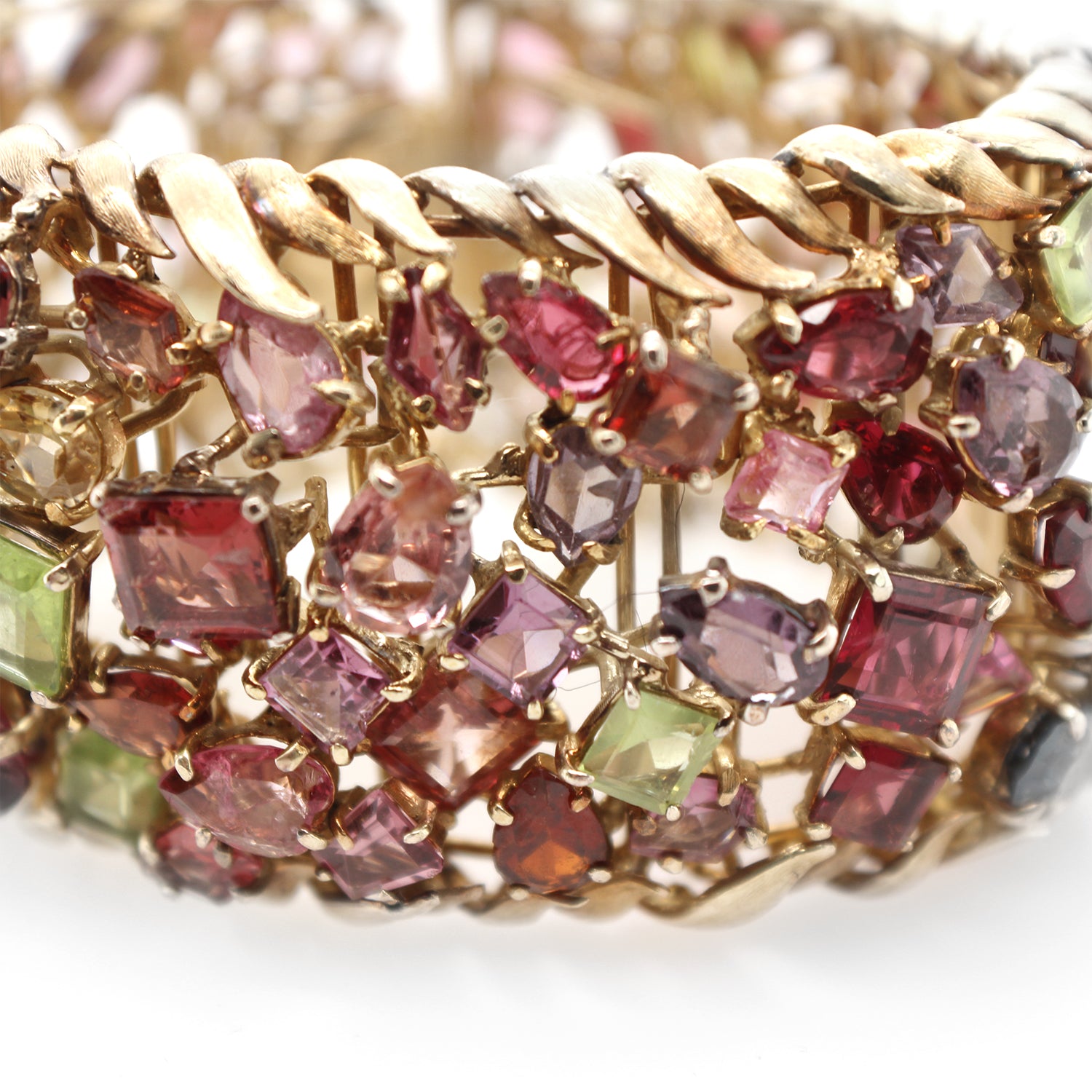 Multi-Cut Colored Gems Bangle