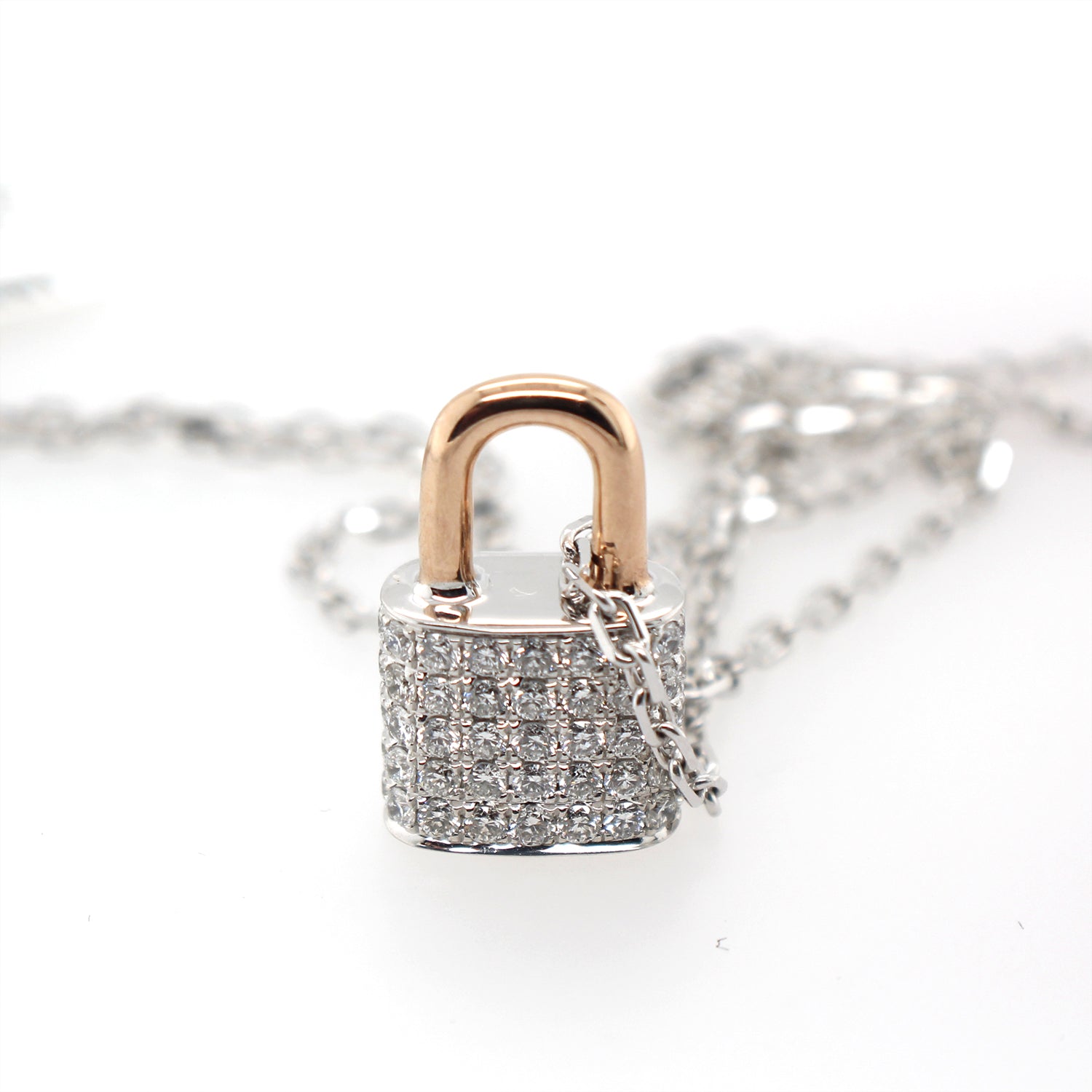 Lock Diamond Pendant Necklace