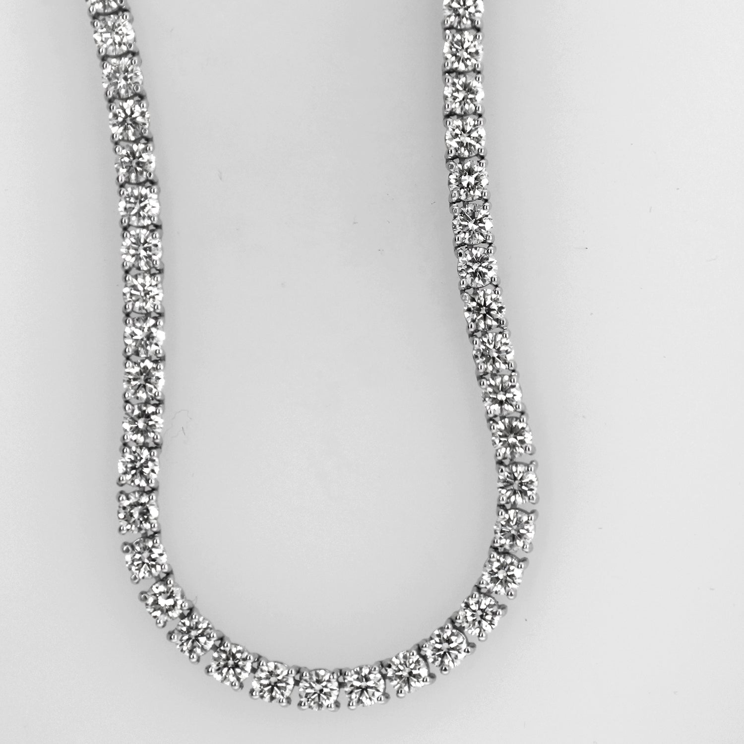 14k White Gold Diamond Tennis Necklace 20.17CTW