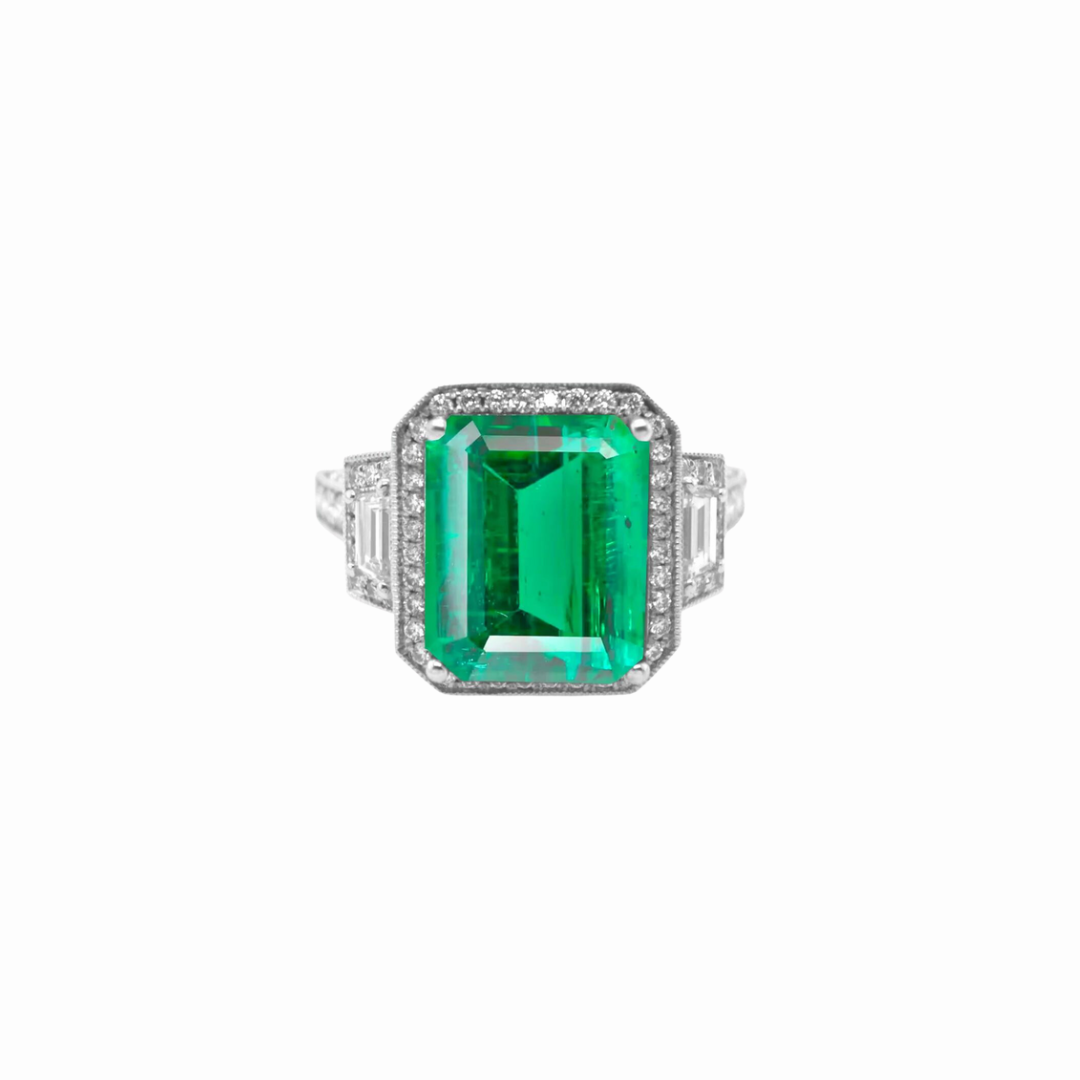 6.63CTW Emerald Diamond Ring, GIA Certified