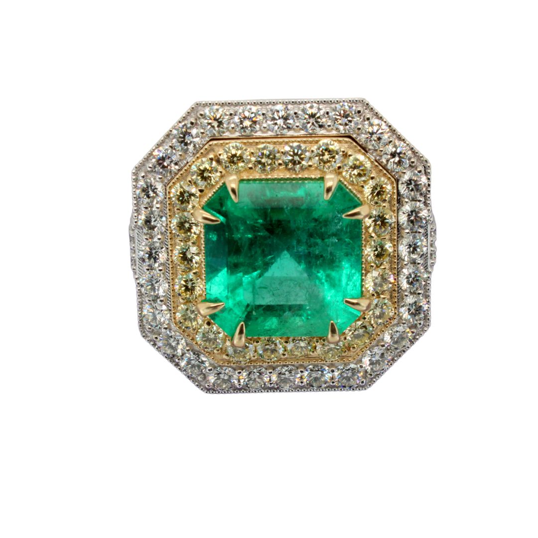 Vintage Emerald Diamond Ring